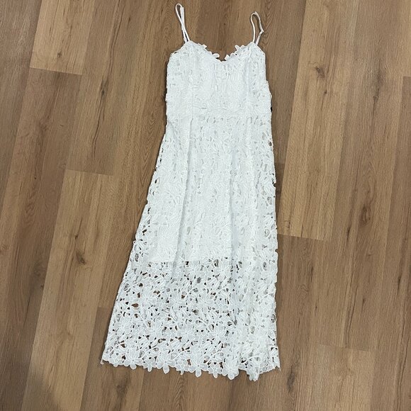 NWT Express White Lace Dress Bridal Rehearsal Dinner Engagement Size Medium - Picture 3 of 7